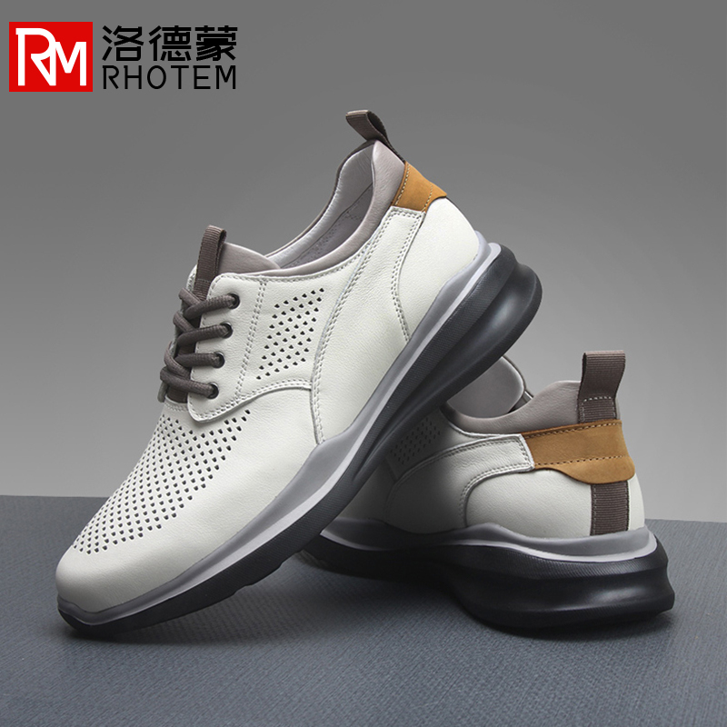 Lodemon Hollow Breathable Summer Sports Casual Shoes Genuine Leather First Layer Cowhide High-End Men's Casual Leather Shoes Light Luxury Lodemon Hollow Breathable Summer Sports Casual Shoes Genuine Leather First Layer Cowhide High-End Men's Casual Leather Shoes Light Luxury