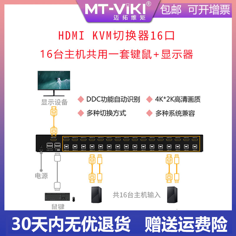 Maituovimoment kvm switcher hdmi 16 mouth usb automatic display computer switcher 16 in 1 out