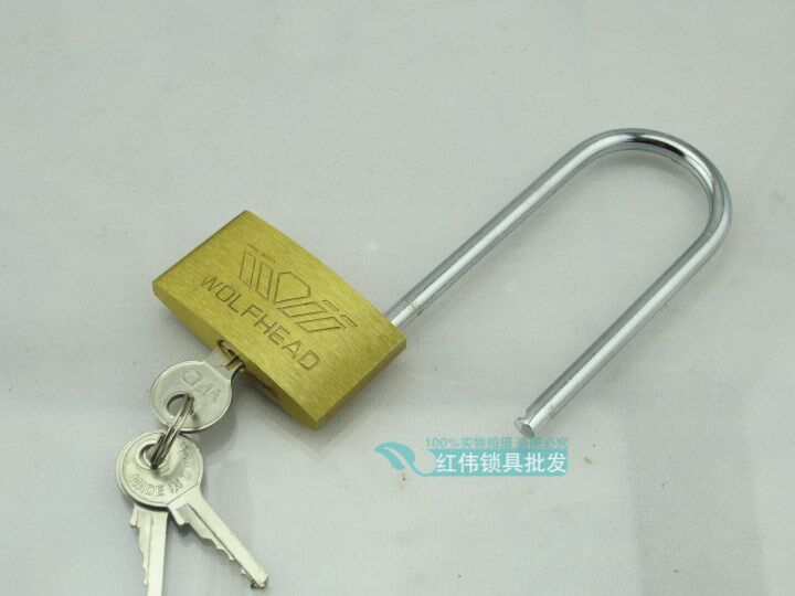Wolf Dog Lengthened Padlock Anti-theft Padlock Warehouse Door Padlock Dorm Door Lock Cage Lock Lengthening Copper Padlock 