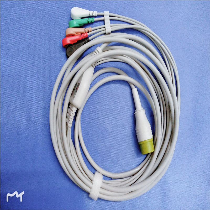 兼容适用于瑞心电导联线T5 T6 T8 IPM IMEC心电导联线12针一体5导