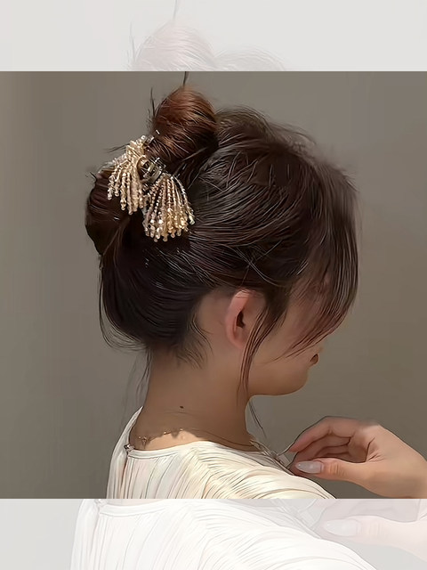 2026 New-end High-end Irregular Tassel Grip Clip for Back of Head Hair Style Versatile Hair Clip Accessories