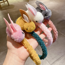 Autumn and winter plush rabbit hair hoop female Joker Korean version of face washing head hoop net infrared departure travel cave hairpin headgear