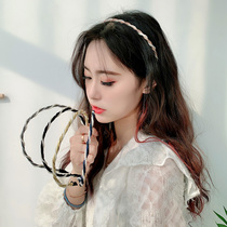 Korean simple pearl hair hoop female Joker out head hoop Mori Super fairy sweet Net red hair cave hair bundle head jewelry