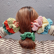 Yu Shuxin with French large intestine Hairband solid color fabric tie hair rope Korean sweet versatile hair rope headdress