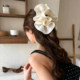 ໃໝ່ 2026 bud shark clip cream pleated face-showing small versatile hair accessory full back of the head grabber hair accessory