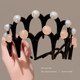 Pearl temperament wavy hairband for women 2024 new face wash hairpin high skull fluffy toothed comb anti-slip headband