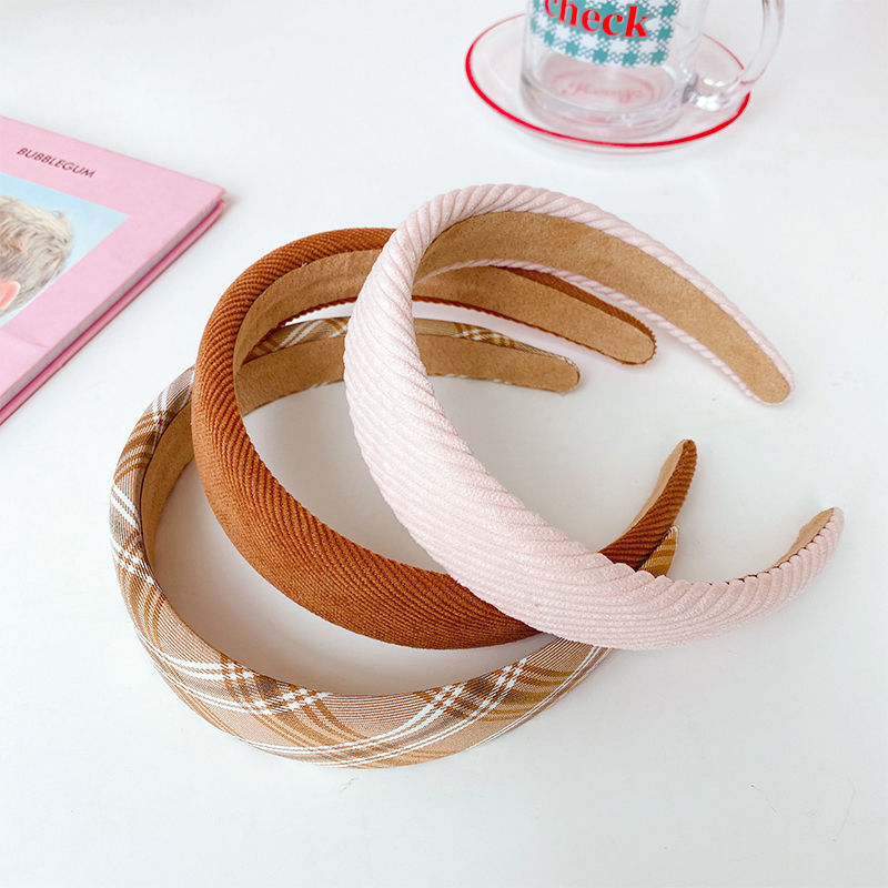 images 3:Milk-colored sponge high-cranial top hair hoop female wash face hoop retro French high-fashioned hair bundle hairpin chuckle headdress autumn winter