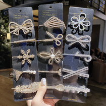 Hairclip Net red 2020 new bangs side clip temperament top clip Korean clip headgear rhinestone hairpin women