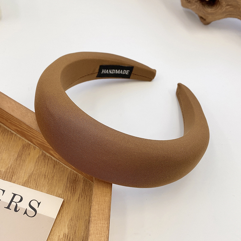 images 6:Milk-colored sponge high-cranial top hair hoop female wash face hoop retro French high-fashioned hair bundle hairpin chuckle headdress autumn winter