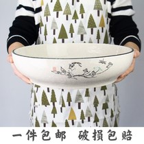  Household boiled fish bowl sauerkraut fish big bowl Big soup bowl Soup bowl noodle bowl Ceramic bowl Hotel restaurant special big bowl