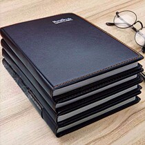 Ultra thick leather commercial notebook a4a5 diary B5 black skin office meeting notepad work book adhesive