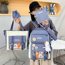 Primary school bag female Han Edition high school high school students on campus adorable small fresh large capacity double shoulder bag bag