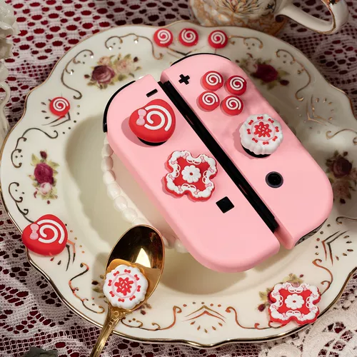 Nintendo Switch Rocker Cap Cross Cross Button Sticker Cranberry Dealeart NS Ручка с силиконовой рукавом адаптированный OLED