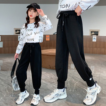 Girls pants Spring and Autumn wear 2021 new autumn clothes foreign style big childrens trousers fashion autumn childrens sports pants
