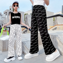 Girl Wide Leg Pants Summer Slim 2022 New summer CUHK Scout pants loose Summer clothing Children Straight pants