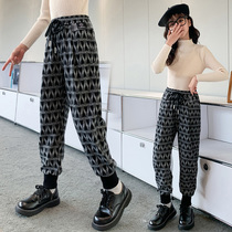 Girls pants Spring and Autumn wear 2021 new autumn clothes foreign style big childrens trousers fashion autumn childrens casual pants