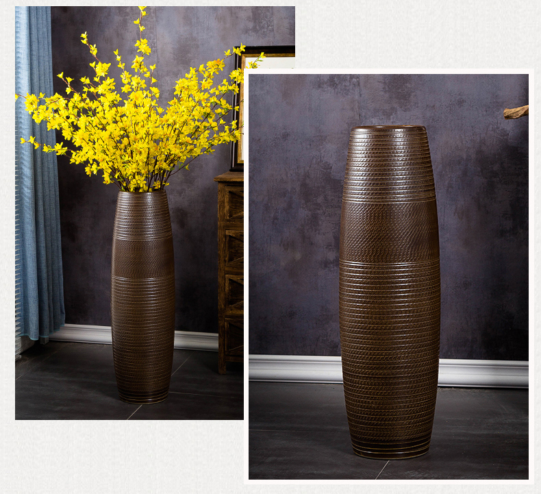 Jingdezhen ceramic vase landing large modern contracted household dry flower arranging flowers sitting room porch decoration furnishing articles