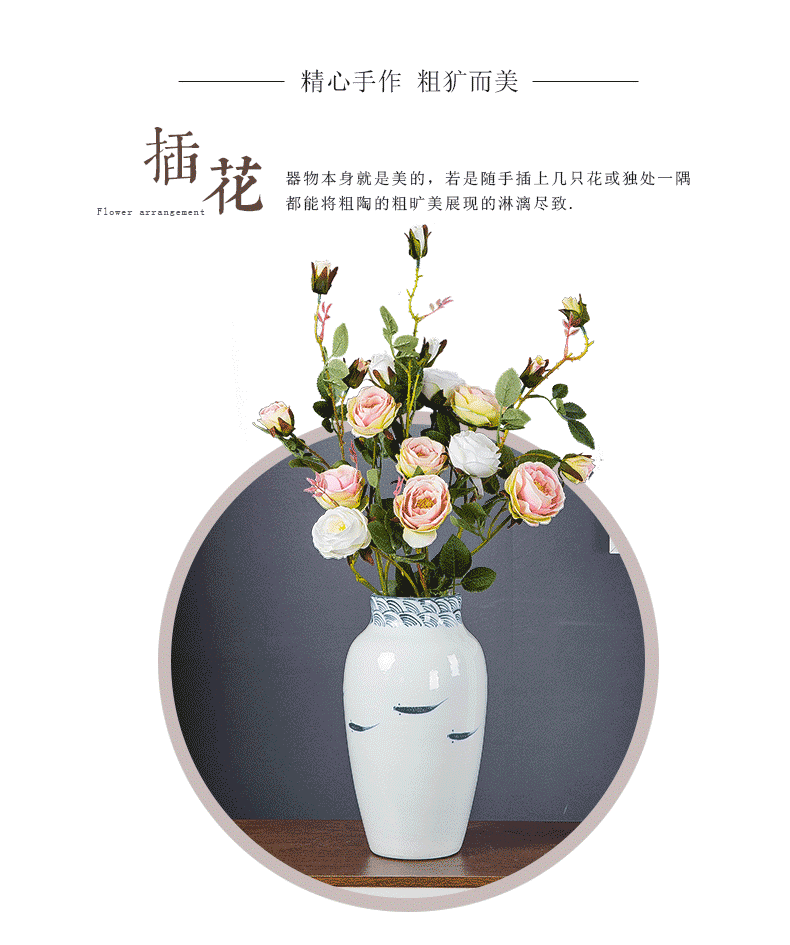 Jingdezhen modern household adornment new Chinese TV ark, ceramic vase in the sitting room porch creative furnishing articles