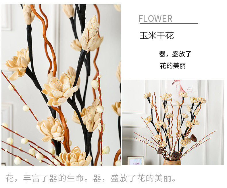 Jingdezhen ceramic vase landing large dried flower adornment furnishing articles sitting room of I and contracted western - style porch flower arrangement