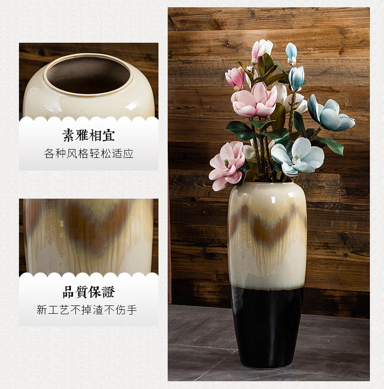 Jingdezhen ground vase large I and contracted home sitting room adornment Chinese style porch place the flower, flower arrangement