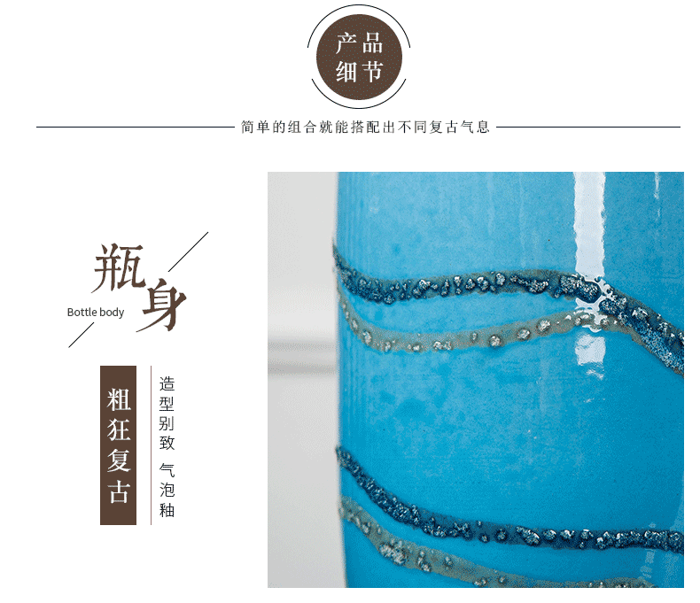 Insert jingdezhen ceramics vase home sitting room ark decoration Mediterranean dried flower flower implement creative furnishing articles