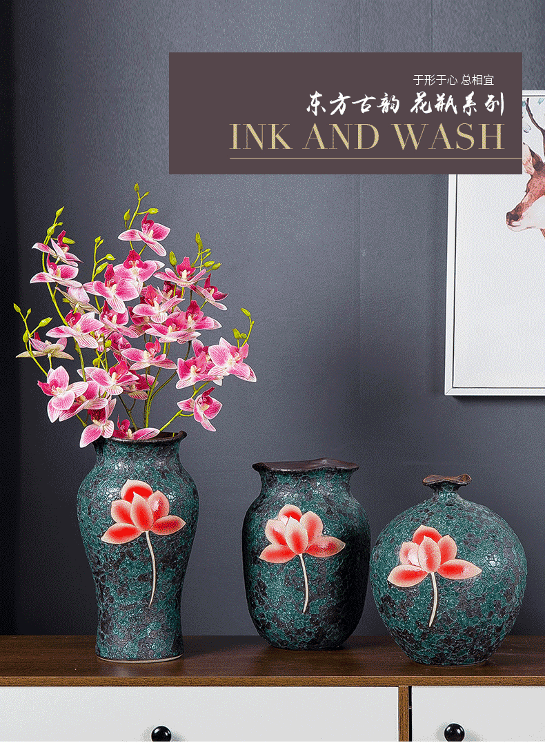 Gagarin jingdezhen ceramic vase flower adornment contracted American household wine cabinet mesa furnishing articles creative living room