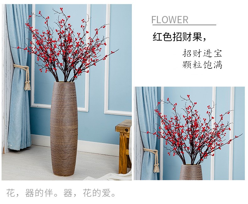 Jingdezhen dried flower vase landing large ceramic decoration I and contracted sitting room place high Europe type restoring ancient ways flower arrangement