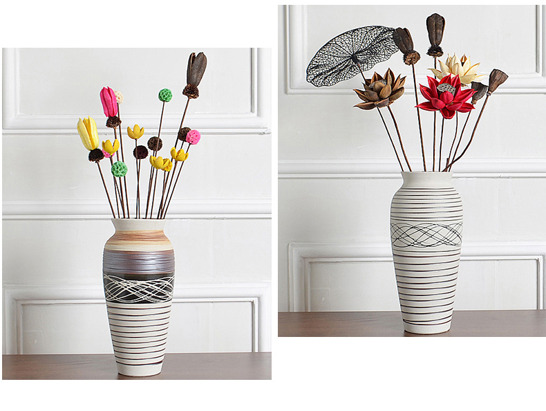 Jingdezhen ceramic dry flower vase household pottery furnishing articles I and contracted Europe type restoring ancient ways is the sitting room is decorated vase