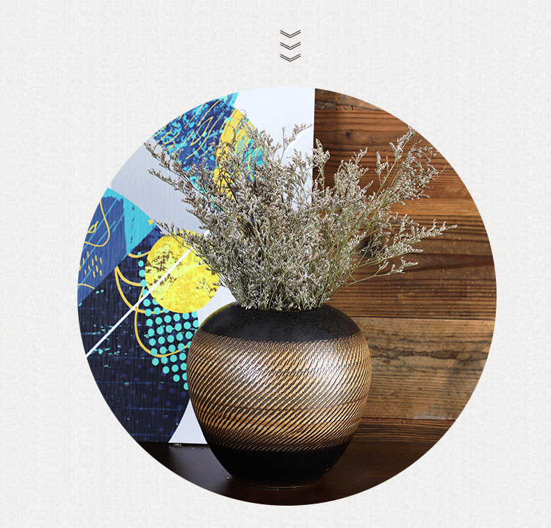 Jingdezhen ceramic vase landing place home porch dried flower adornment sitting room of I and contracted style flower arrangement
