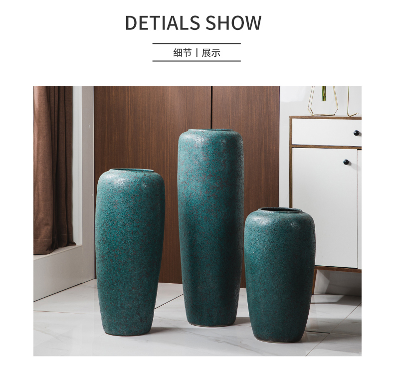 Jingdezhen ground vase large creative ceramic Chinese style restoring ancient ways home furnishing articles dry flower arranging flowers window decoration bottles