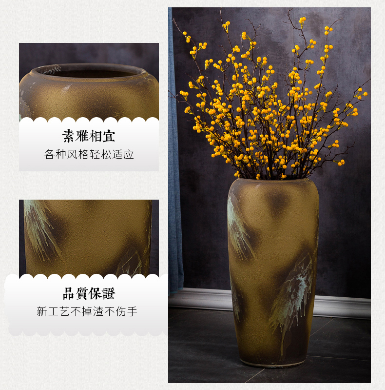Jingdezhen ground vase large - sized ceramic home sitting room porch decoration ideas pottery flower arranging high furnishing articles to restore ancient ways
