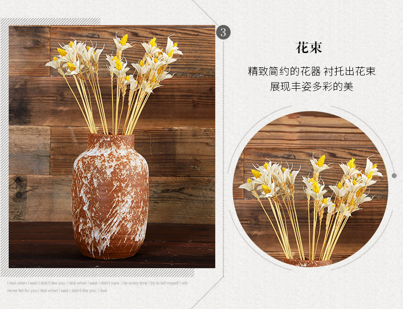 Manual coarse pottery vase Japanese flower implement small ceramic zen flower implement landing place to live in the the original flow retro flower receptacle