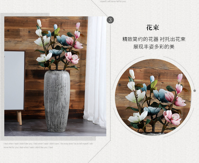 Jingdezhen ceramic vase landed large POTS European I and contracted sitting room hotel retro creative dry flower arrangement