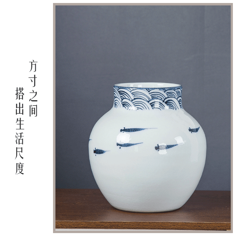 Jingdezhen modern household adornment new Chinese TV ark, ceramic vase in the sitting room porch creative furnishing articles