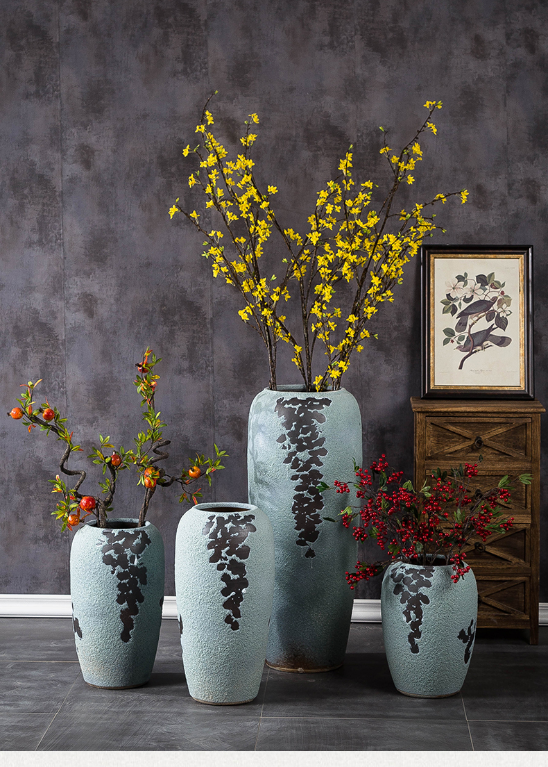 Jingdezhen ceramic vase landing large hotel decoration restoring ancient ways furnishing articles creative chamber POTS dry flower arranging flowers