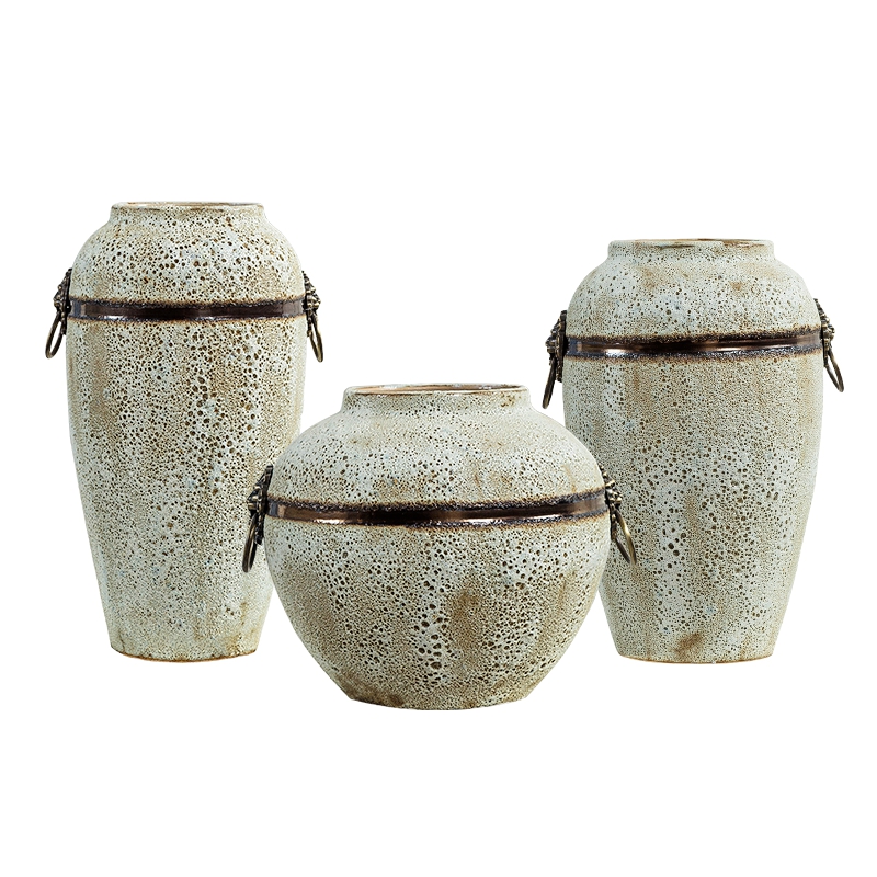 The Desktop retro ceramic vases, dried flowers, flower arrangement sitting room porch tea table wine of Chinese style household decorative furnishing articles