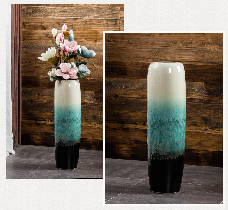 Jingdezhen ground vase large - sized ceramic dry flower is placed I and contracted sitting room of Chinese style porch decoration flower arrangement