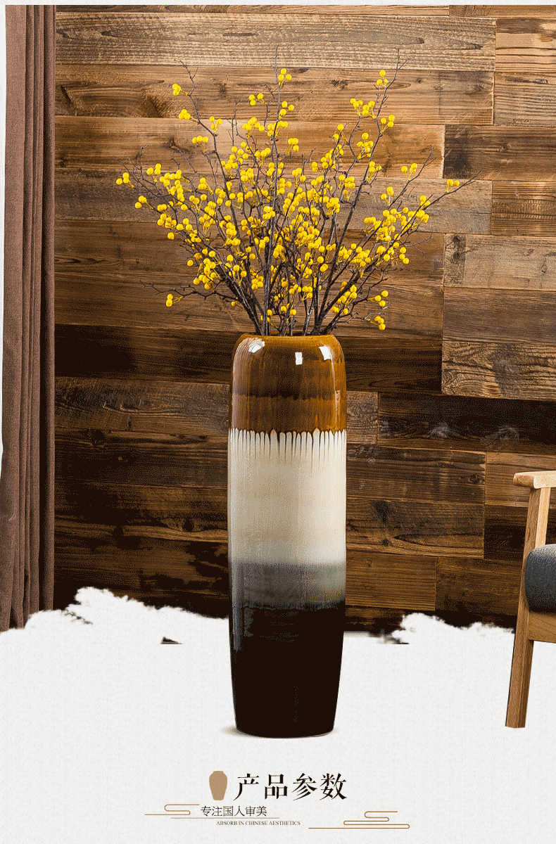 Jingdezhen up floor vase large household, sitting room adornment flower arranging high I and contracted style porch place