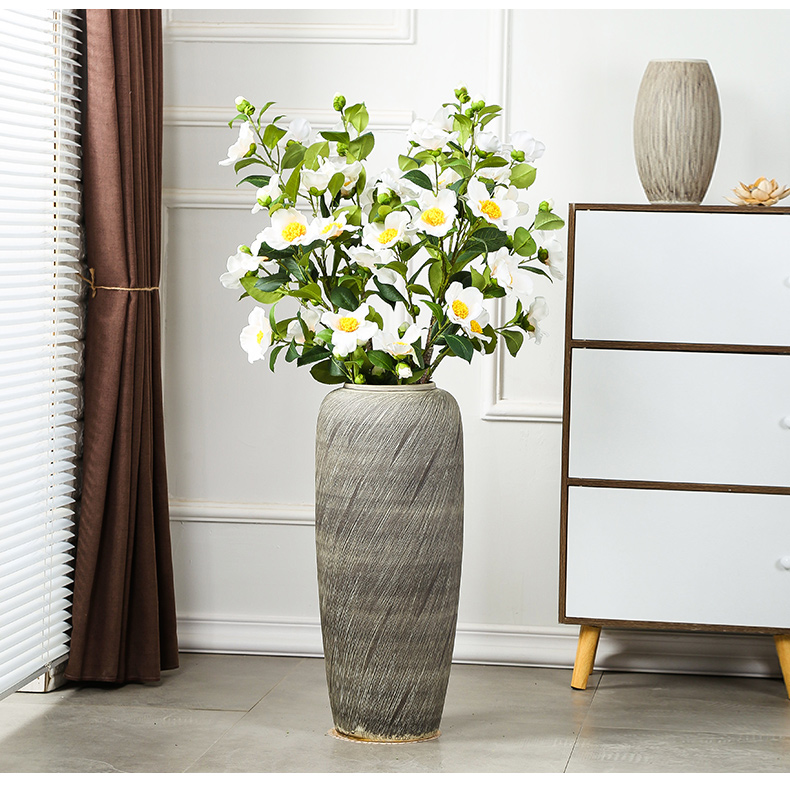 Jingdezhen ceramic vase landing dried flowers sitting room place high European large modern simple retro new arranging flowers