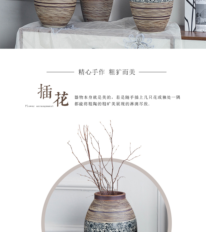 European ceramic vase dry flower arranging flowers is placed on the new Chinese style household living room TV cabinet soft adornment ornament restoring ancient ways
