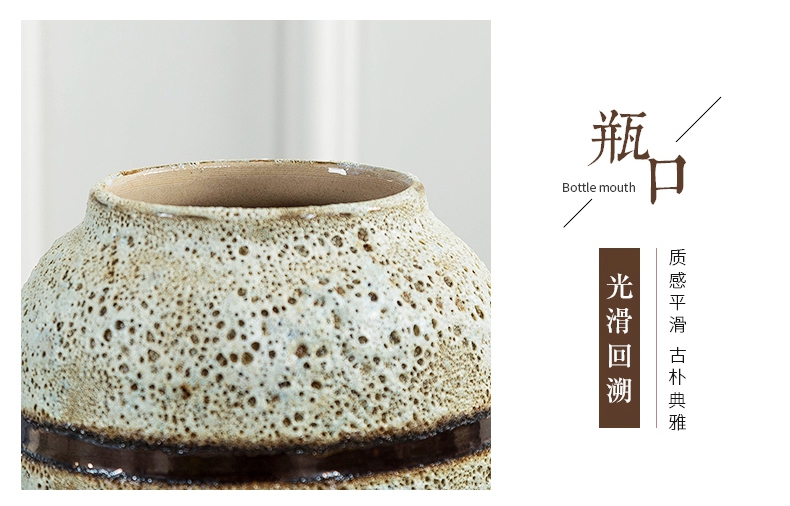 The Desktop retro ceramic vases, dried flowers, flower arrangement sitting room porch tea table wine of Chinese style household decorative furnishing articles