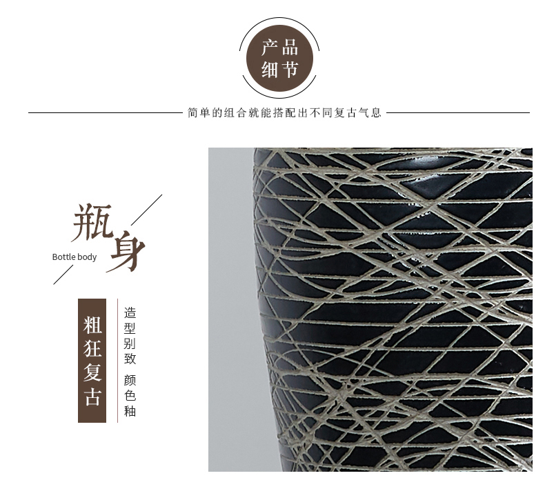 Jingdezhen ceramic dry flower vase household pottery furnishing articles I and contracted Europe type restoring ancient ways is the sitting room is decorated vase