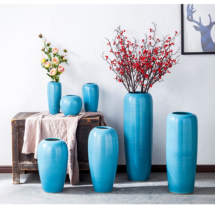 Ceramic vase furnishing articles sitting room TV ark of large porcelain flower arranging household contracted modern dry flower decoration