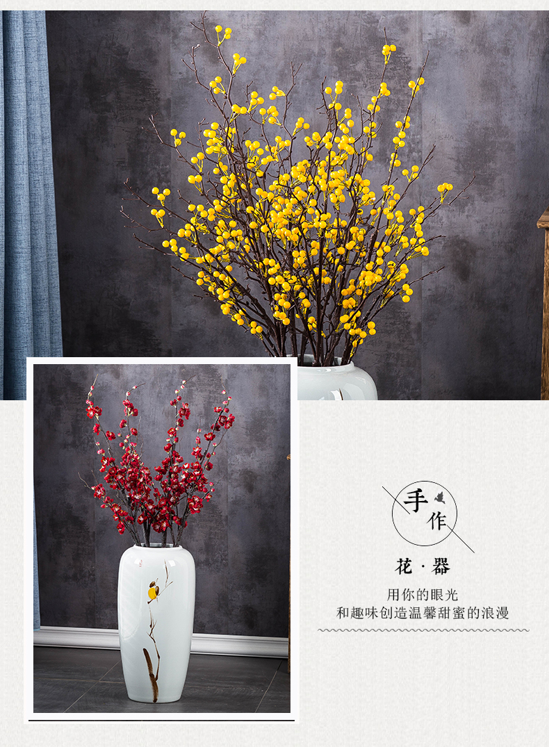 Ceramic vases, large sitting room of Chinese style porch floor furnishing articles hand - made I and contracted household dry flower arranging flowers restore ancient ways