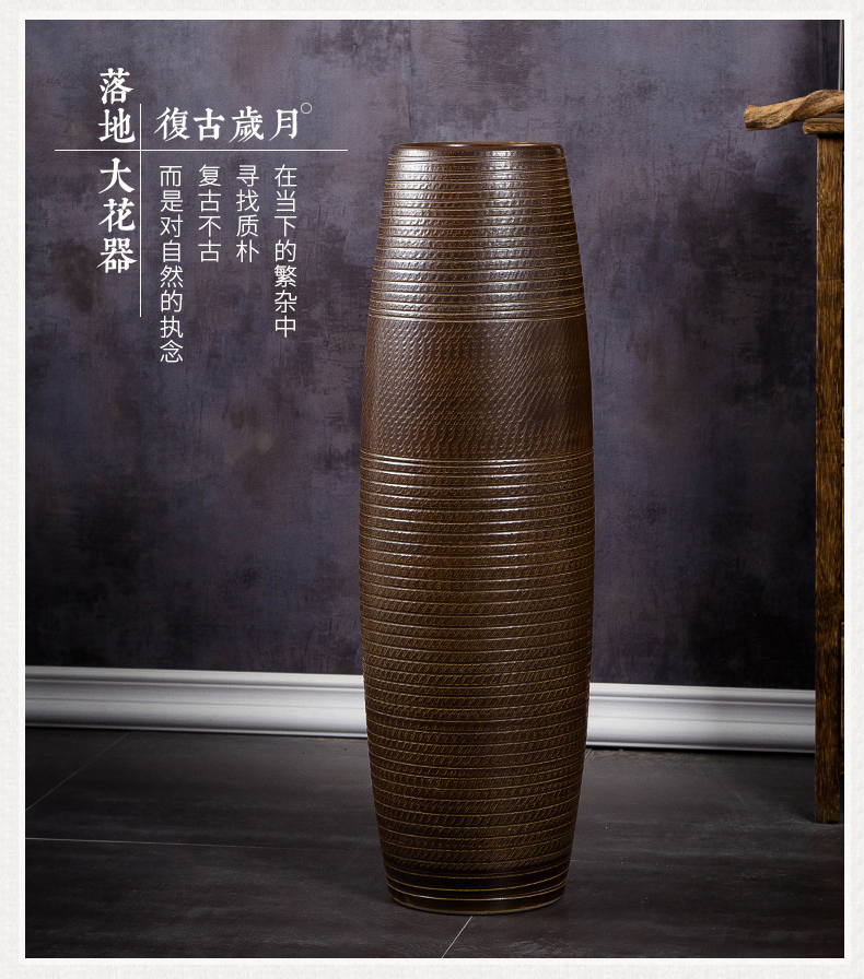 Jingdezhen ceramic vase landing large modern contracted household dry flower arranging flowers sitting room porch decoration furnishing articles