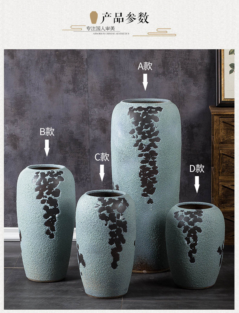 Jingdezhen ceramic vase landing large hotel decoration restoring ancient ways furnishing articles creative chamber POTS dry flower arranging flowers