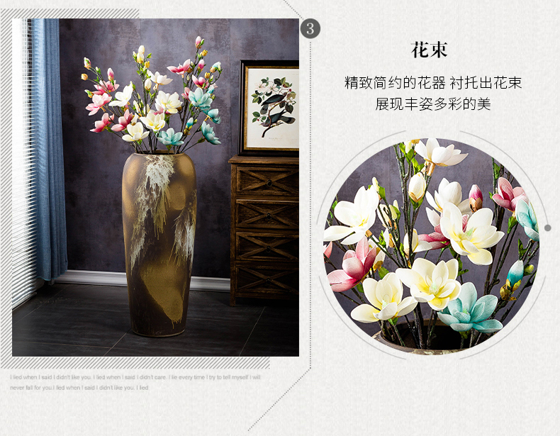 Jingdezhen ground vase large - sized ceramic home sitting room porch decoration ideas pottery flower arranging high furnishing articles to restore ancient ways