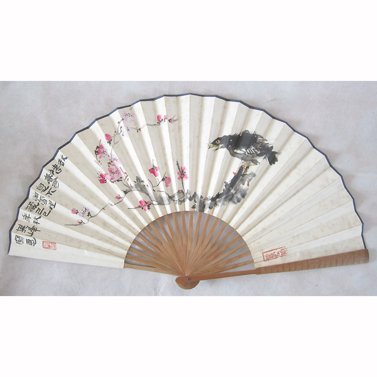 Virtuoso pure hand painted in the early years The famous artist flowers and birds into fan manuscripts Flowers Birds Painting Living-room Character Painting D249