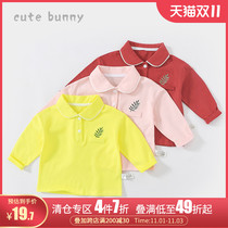 cutebunny baby Autumn girls long sleeve T-shirt baby casual Joker lapel POLO base shirt tide