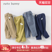 Boy pants autumn baby cotton handsome Joker long pants male baby wear casual pants can be opened